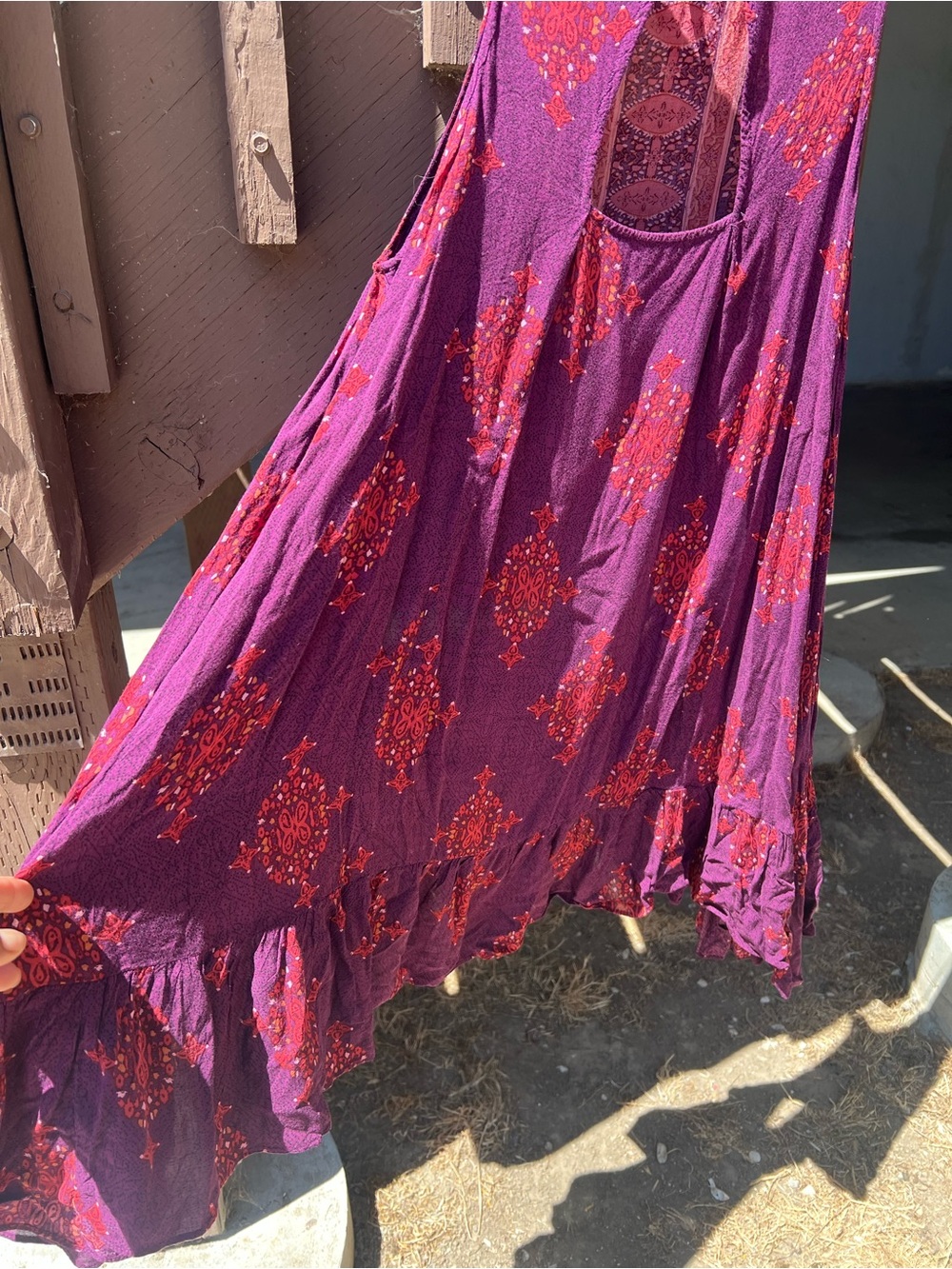 Free People Purple Dress with Red Floral Print - Picture 5 of 7